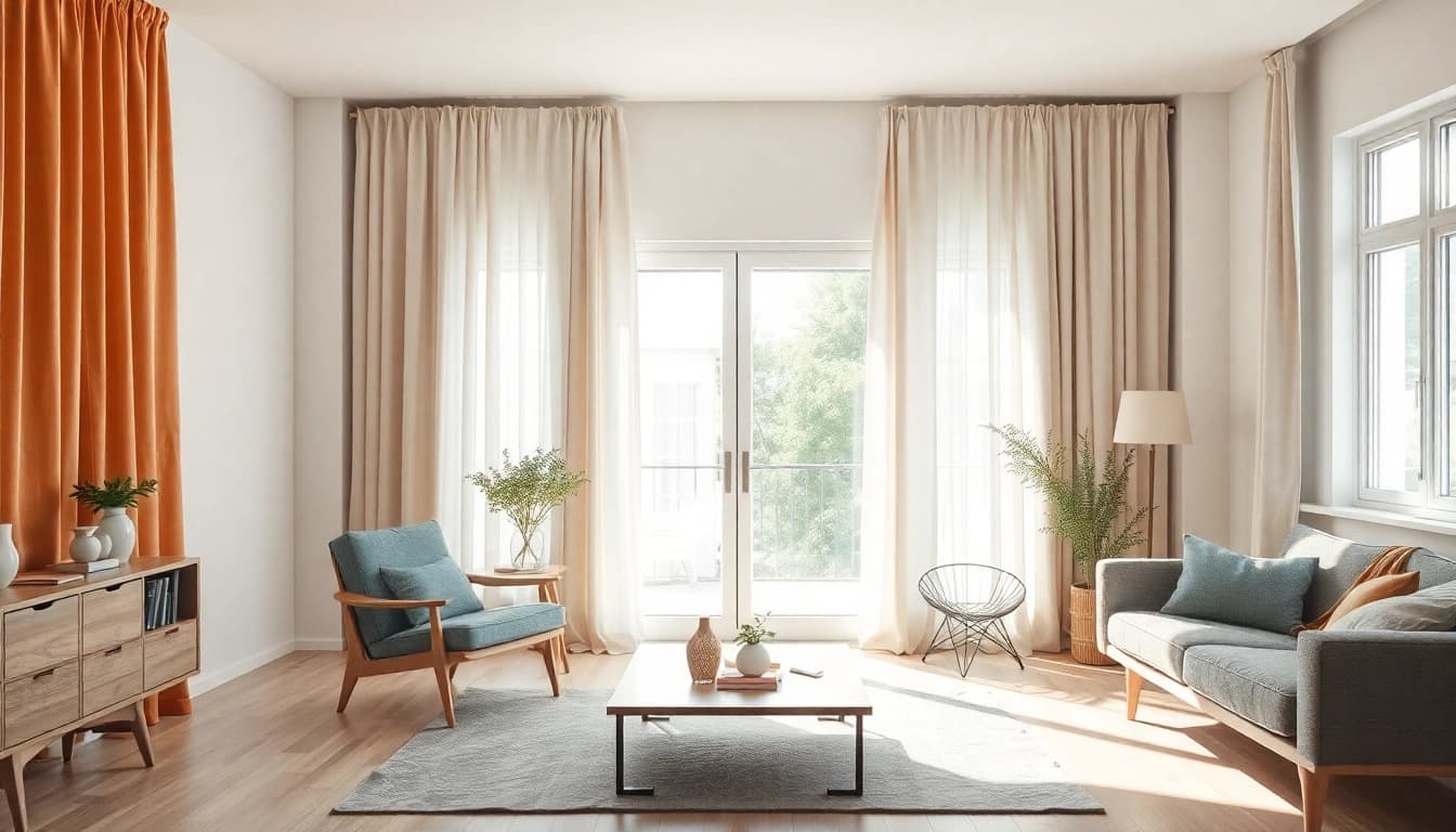 Entdecken Sie das atemberaubende Plissee Maßanfertigung in verschiedenen Farben und Texturen in einem modernen Raumdesign.