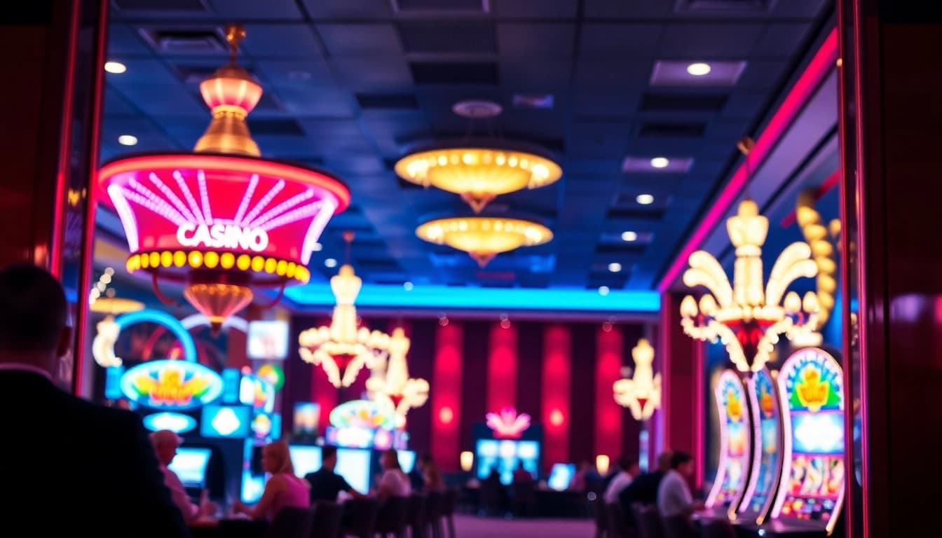 Erleben Sie den Casino Bonus in einer lebhaften Spielsituation mit Licht und Freude.
