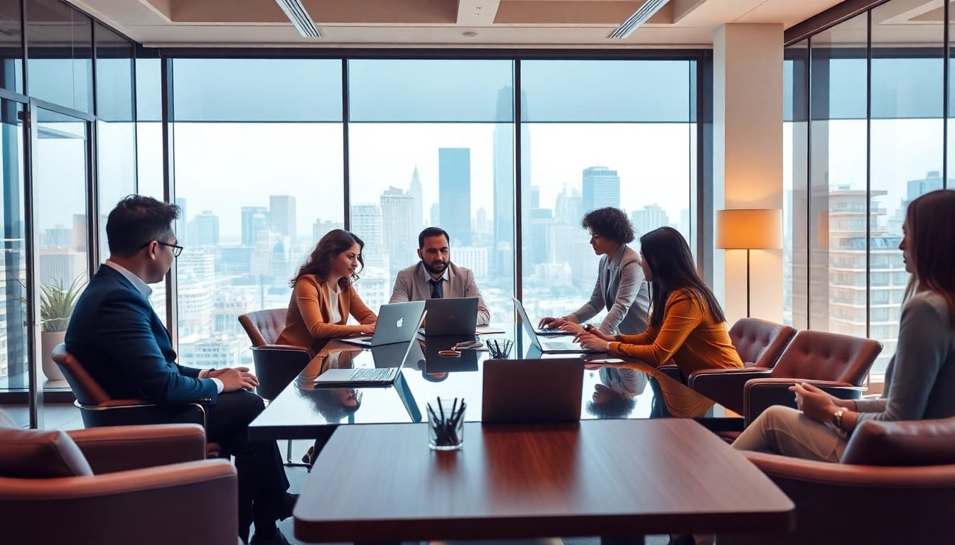 Professionals strategizing in a modern office representing a Headhunter Agentur.