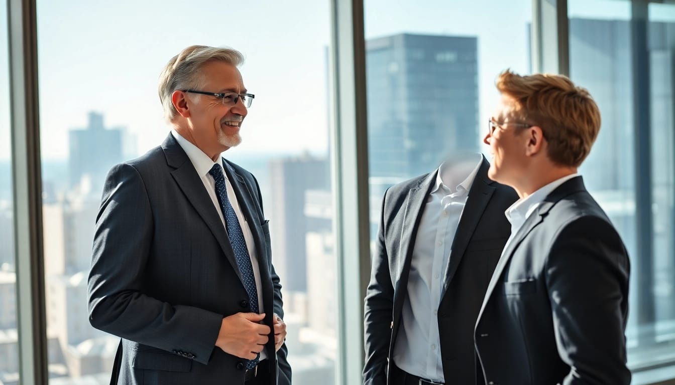 Headhunter Finance im Gespräch mit einem Kandidaten in modernem Büro