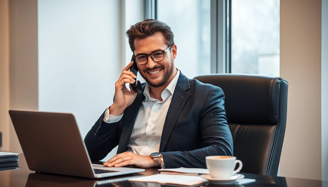 Headhunter Dresden berät potenziellen Klienten in einem modernen Büro.