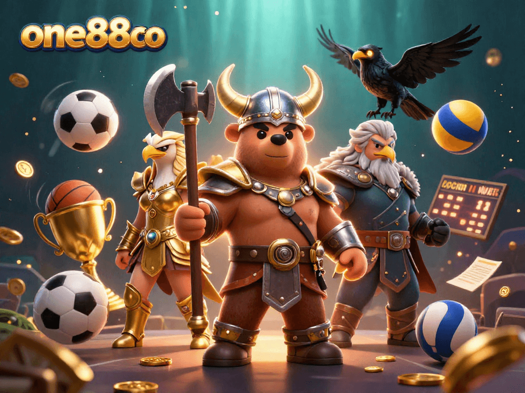Engage with thrilling betting moments at one88co in an ultra-detailed 3D gaming scene.