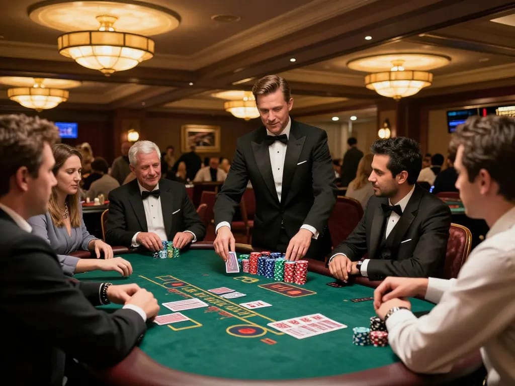 Players enjoying an exciting blackjack game at the casino, focusing on nohu betting strategies and cards.