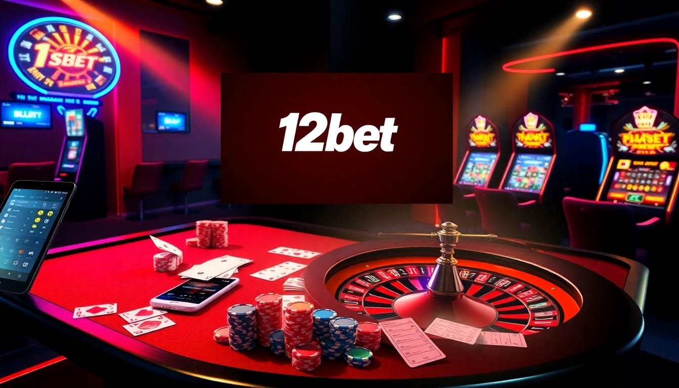 Experience exhilarating online gambling with the link 12bet showcasing casino tables and vibrant betting action.