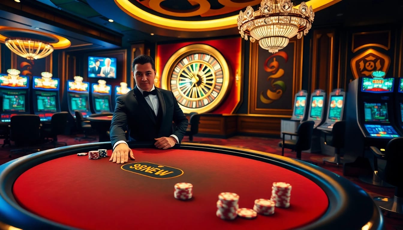 Experience high-stakes excitement at 888NEW's luxurious casino with professional dealers and engaging games.
