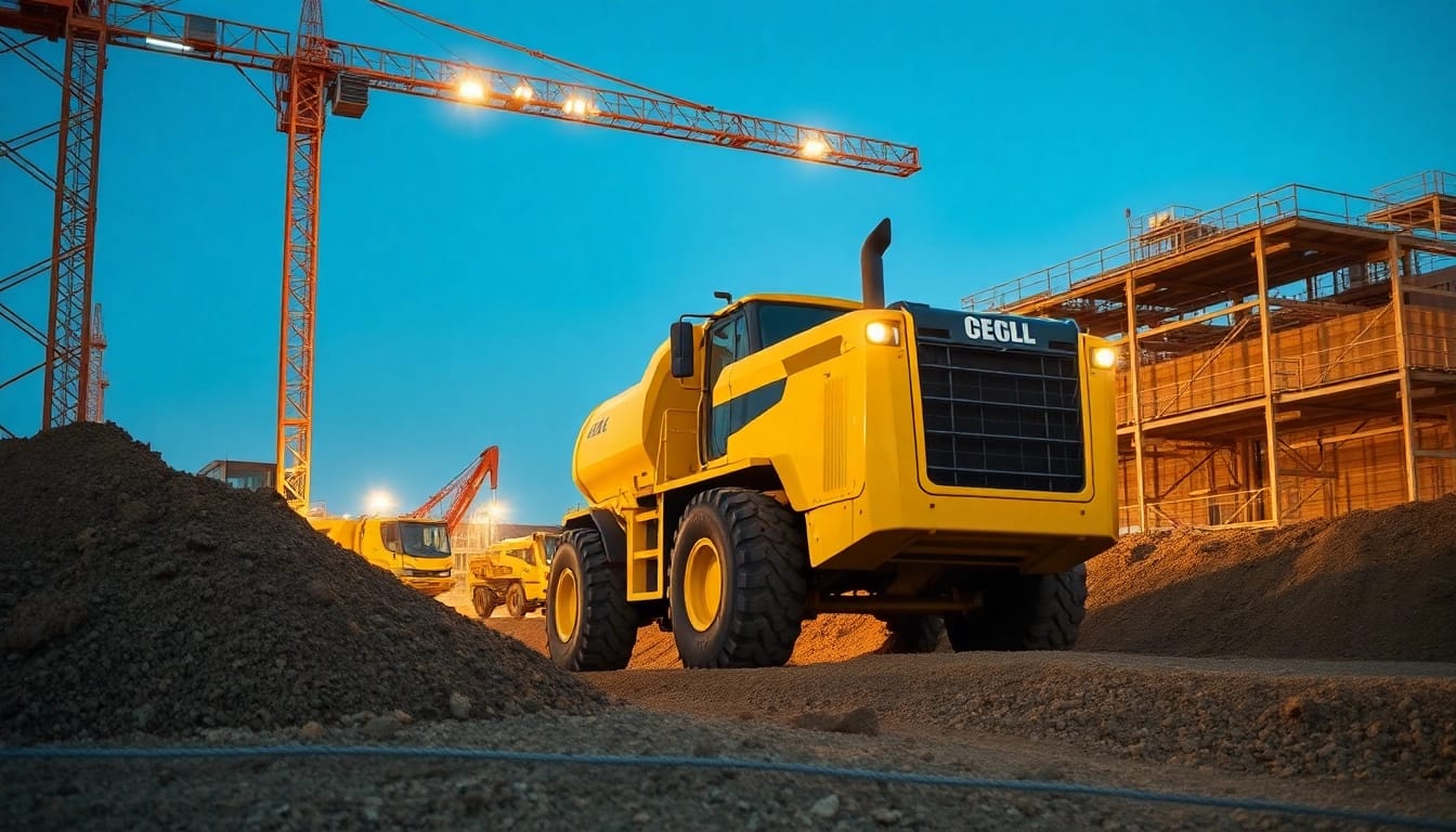 Baggervermietung Hannover: Ein leistungsstarker gelber Bagger arbeitet auf einer Baustelle in Hannover und symbolisiert erstklassigen Maschinenverleih.