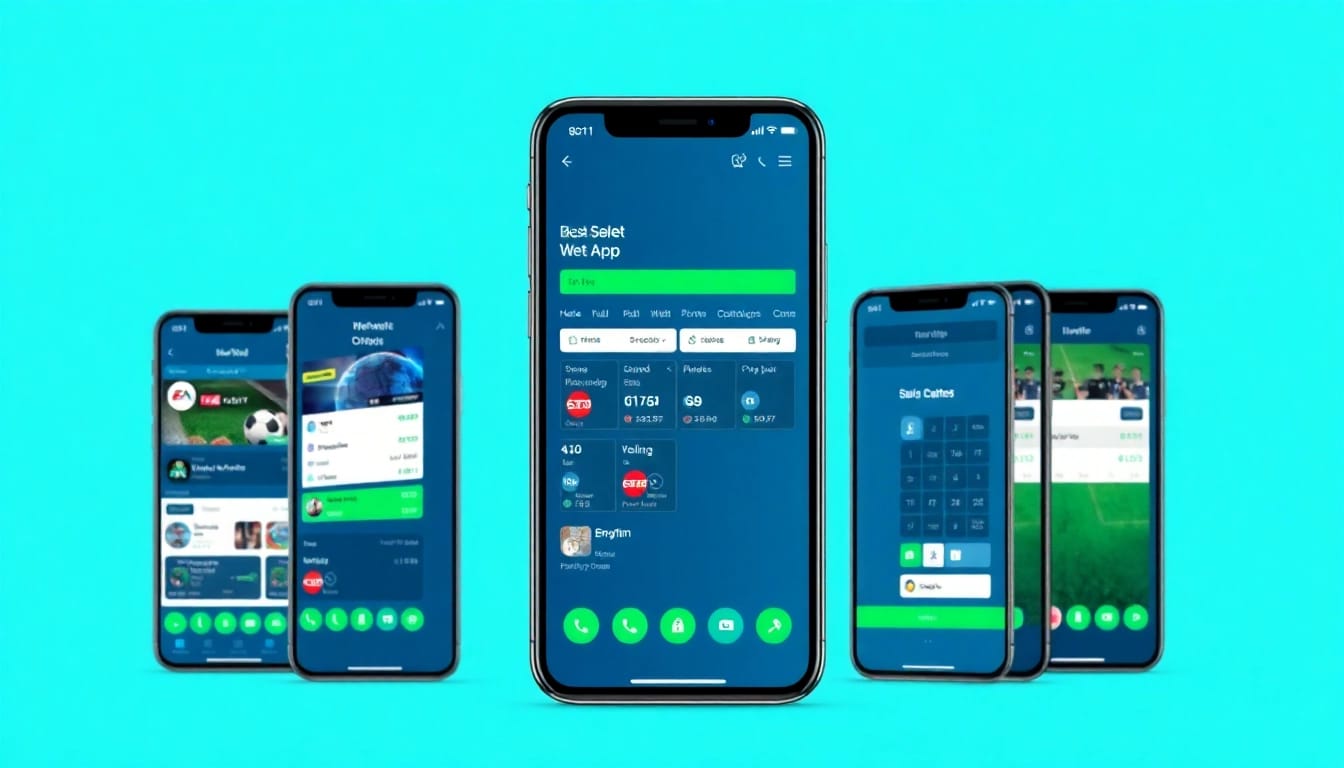 Entdecken Sie die besten Wett Apps in einer modernen Benutzeroberfläche, die auf verschiedenen Smartphones angezeigt wird.
