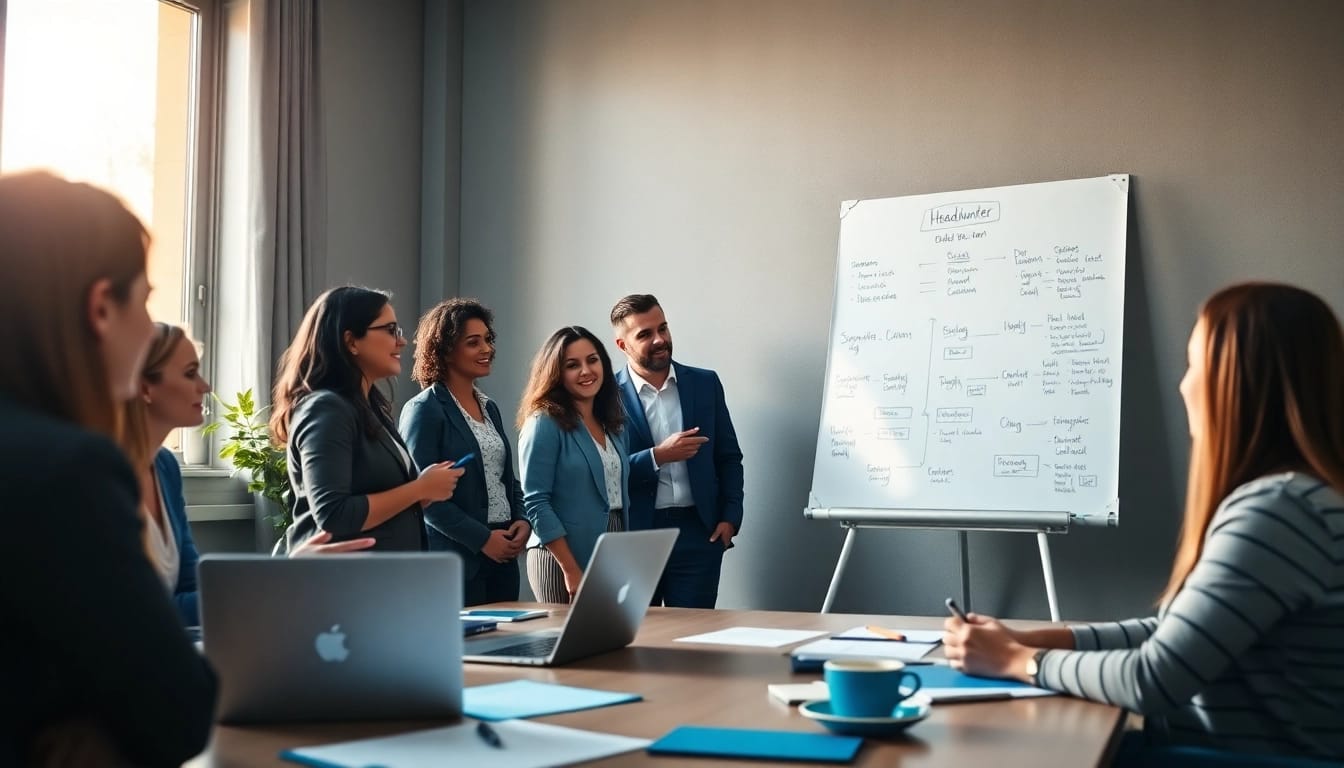 Headhunter Saarbrücken-Team diskutiert innovative Rekrutierungsstrategien.