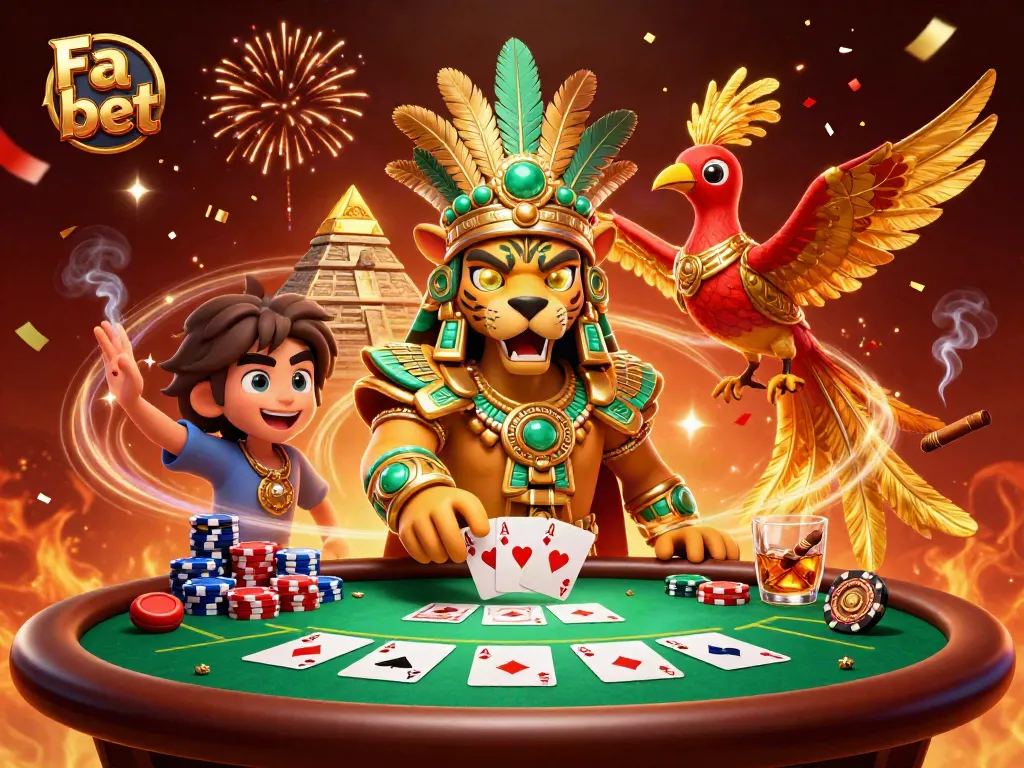 Engage in Fa bet strategies with dynamic 3D characters at a vibrant poker scene.