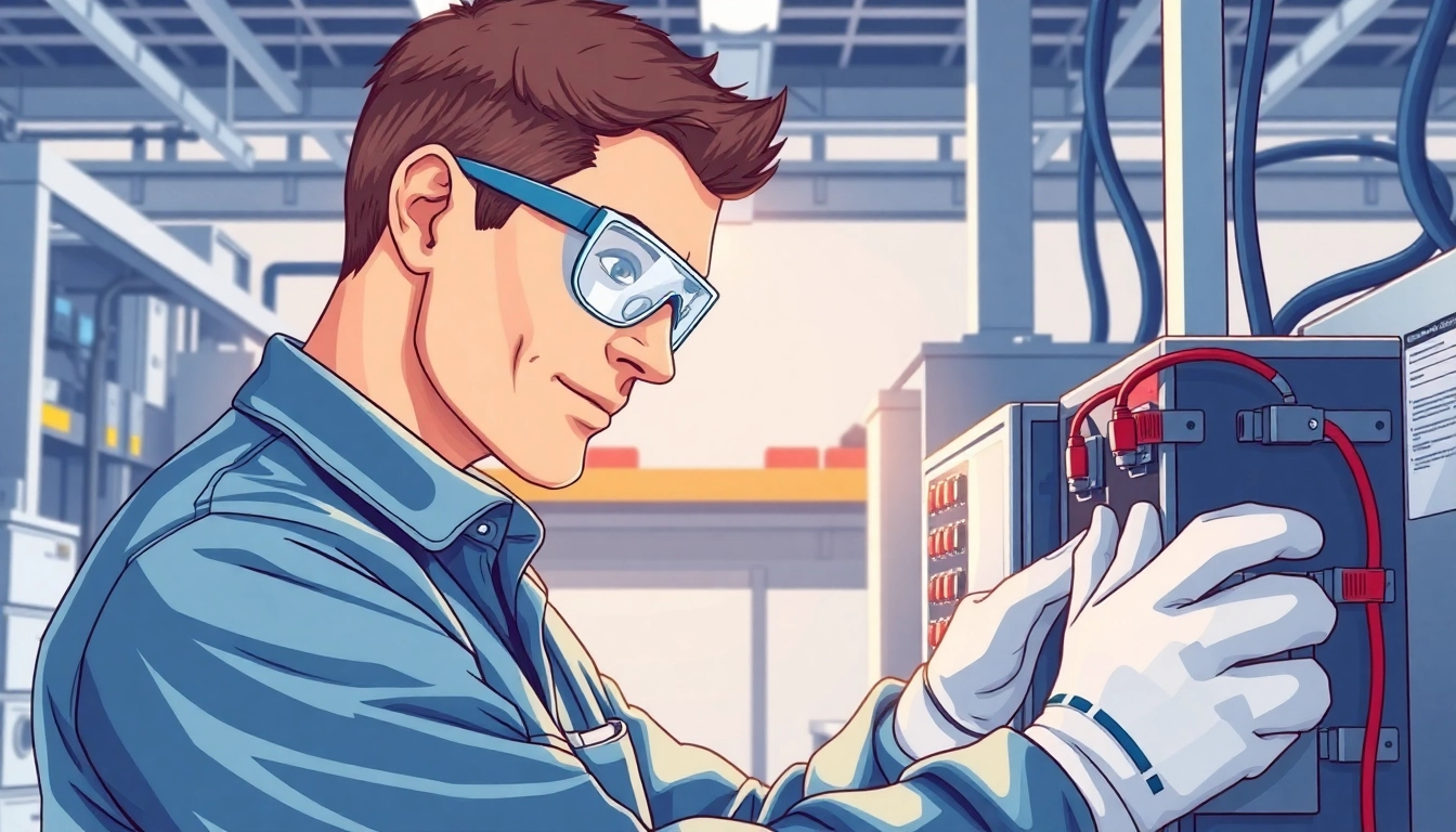 Technician conducting a DGUV V3 Prüfung, ensuring safety and compliance with electrical devices.