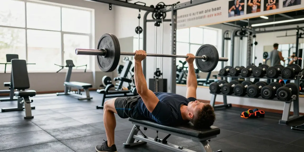 Fitness-Sportler hebt Gewichte in einer dynamischen Fitnessumgebung und zeigt das Ethos von Steroidshop für Krafttraining und Bodybuilding.
