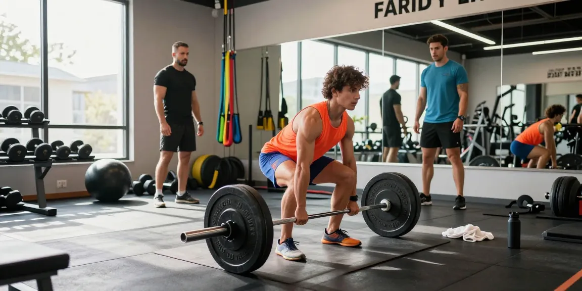 Person beim Training im Anabolika Shop Deutschland, zeigt Stärke mit Kreuzheben umgeben von Fitnessgeräten.