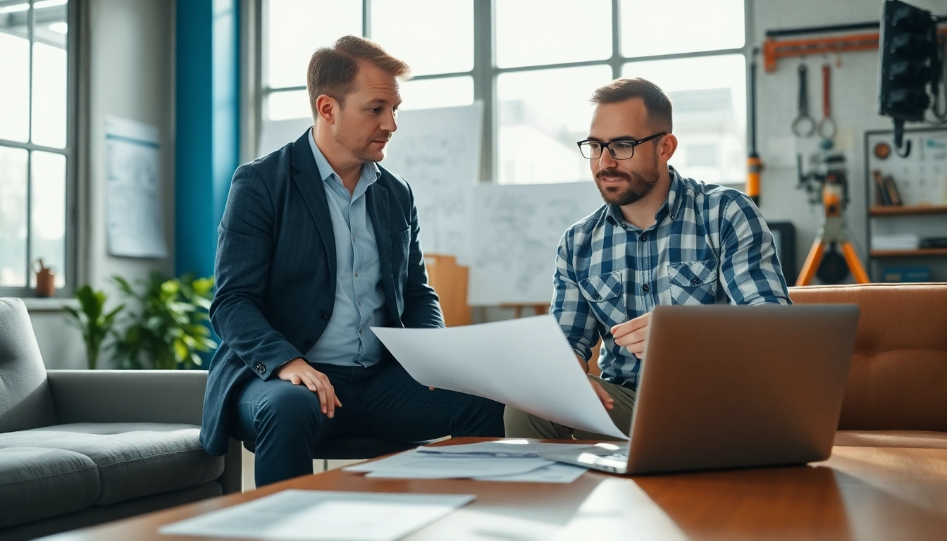 Headhunter Ingenieure bei einem Gespräch über Karriereoptionen in einem modernen Büro.