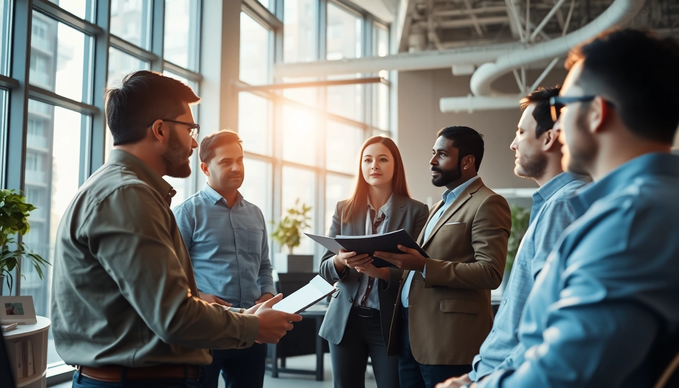 Headhunter Ingenieure beraten in einem modernen Büro bei Sonnenlicht.