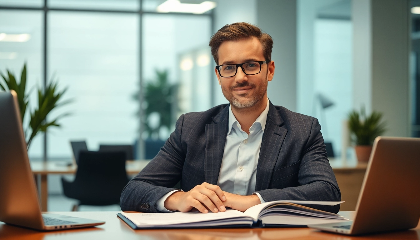 Headhunter berät Kunden zu Personalgewinnung und Karrierechancen in einem modernen Büro.
