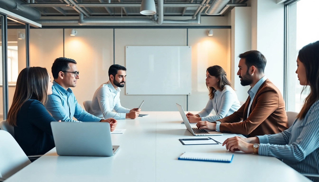 Consultants discussing unternehmensberatung altenpflege strategies in a modern office setting.