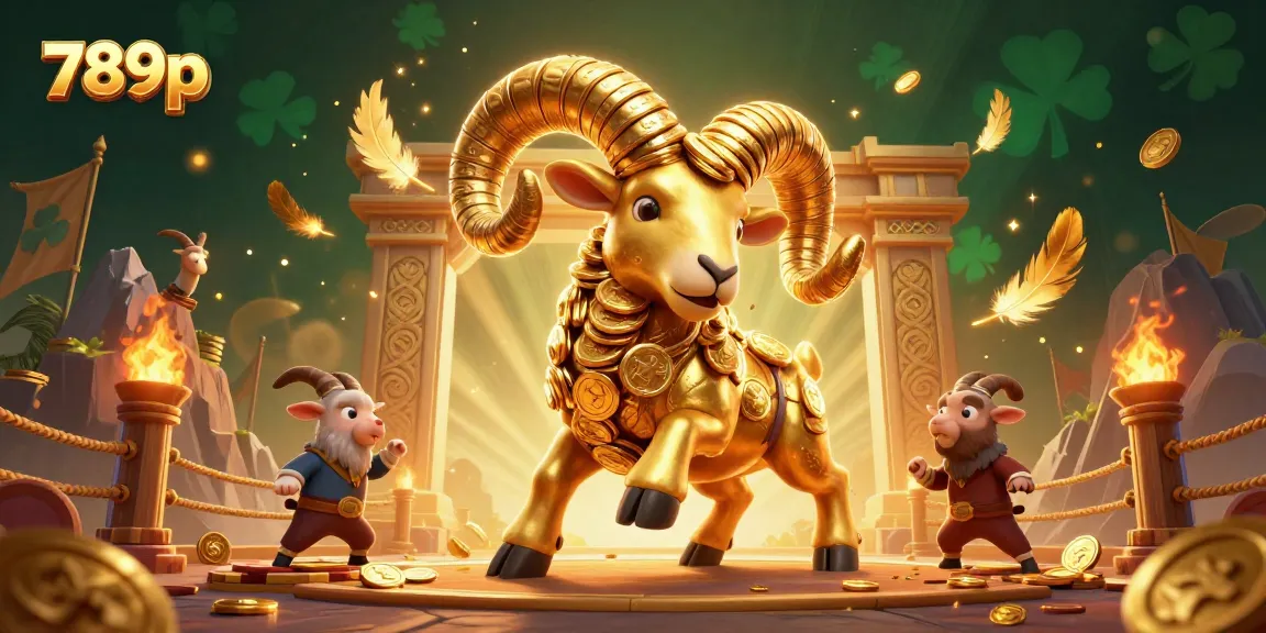 Engage with 789p's dynamic gaming scene featuring a golden ram and casino elements.