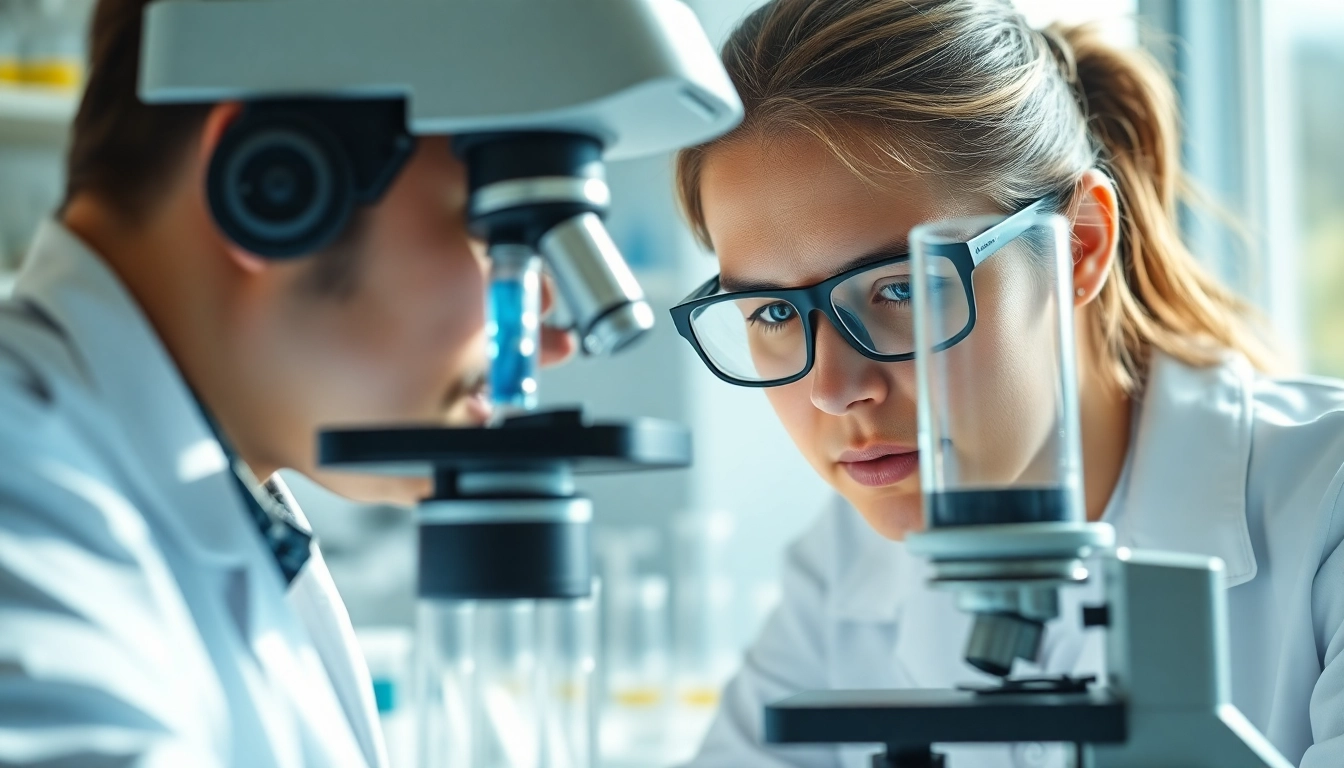 Forschung zur lipase Aktivität mit modernem Mikroskop im Labor.