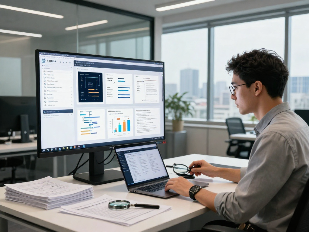 Advanced document fraud detection analysis in a modern office setting