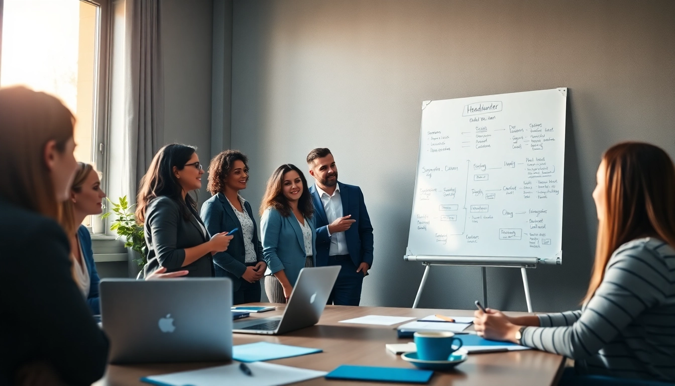 Headhunter Saarbrücken-Team diskutiert innovative Rekrutierungsstrategien.