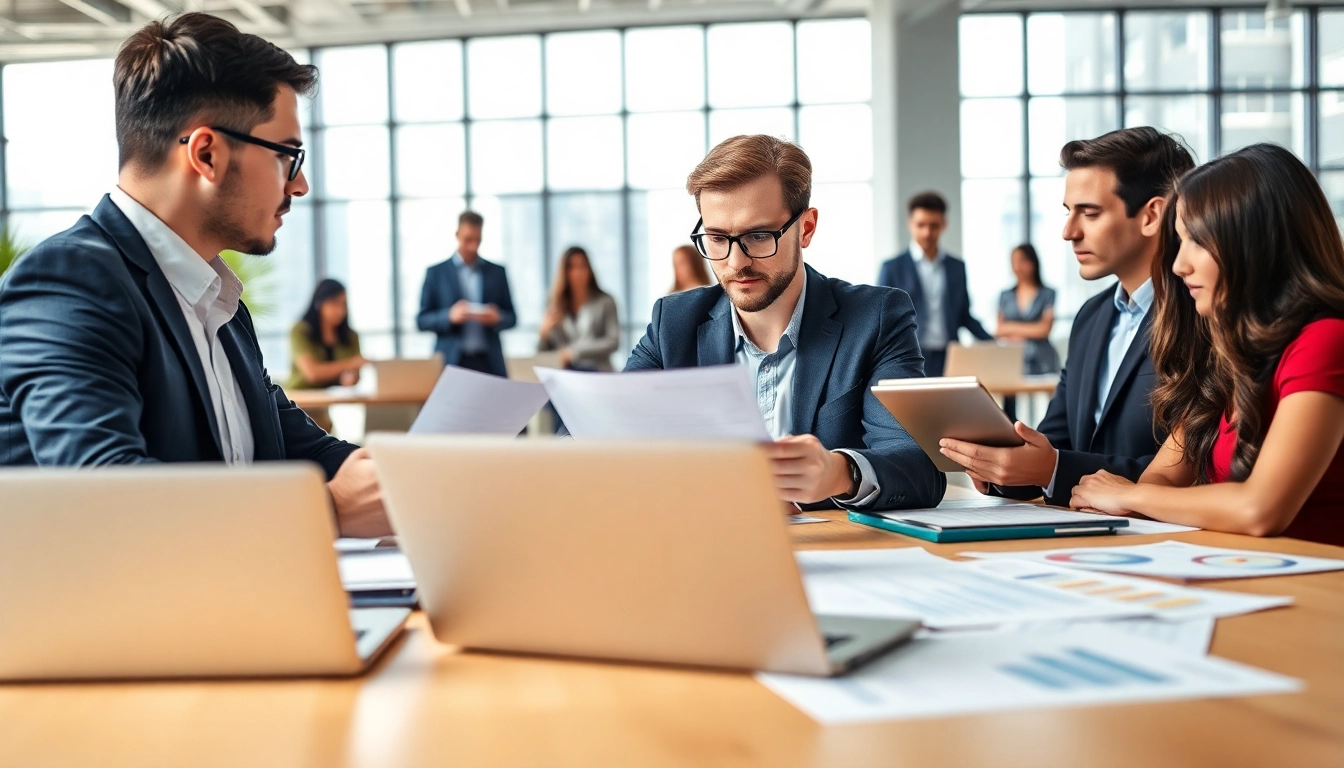 Professioneller Headhunter Schweiz prüft Lebensläufe in modernem Büro.