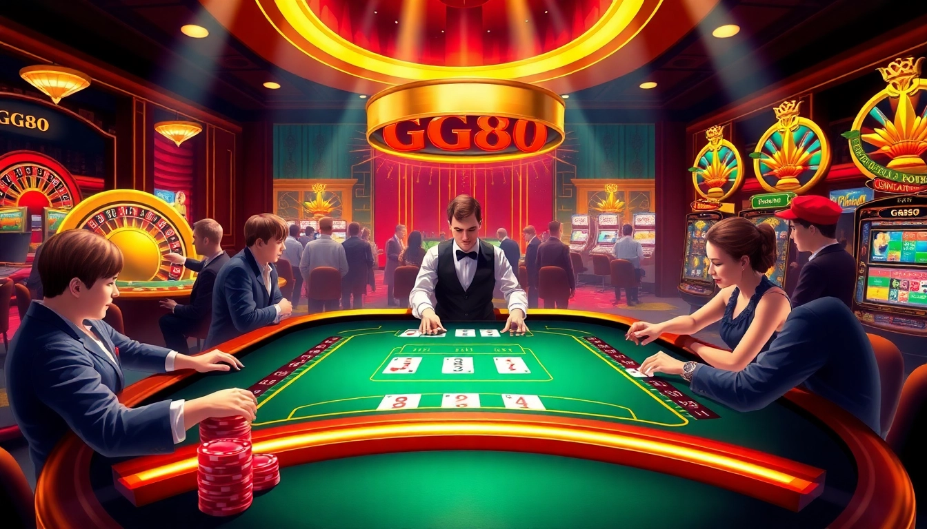 GG88 gaming experience with vibrant tables and exciting atmosphere in a casino.