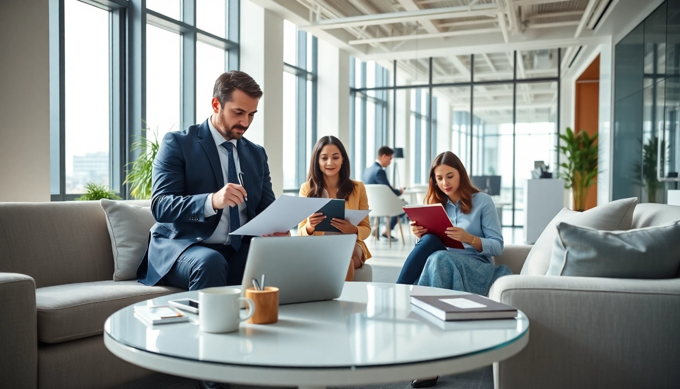 Headhunter Schweiz berät Kunden in einem modernen Büro mit natürlichem Licht.
