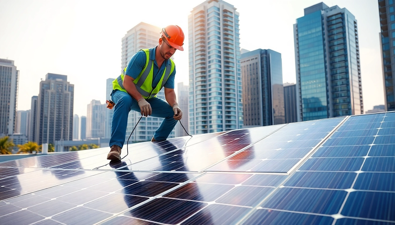 Photovoltaikanlage Kaufen Wien: Installation von Solarpanels auf modernem Gebäude in Wien